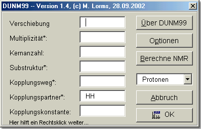 DUNM Startdialog